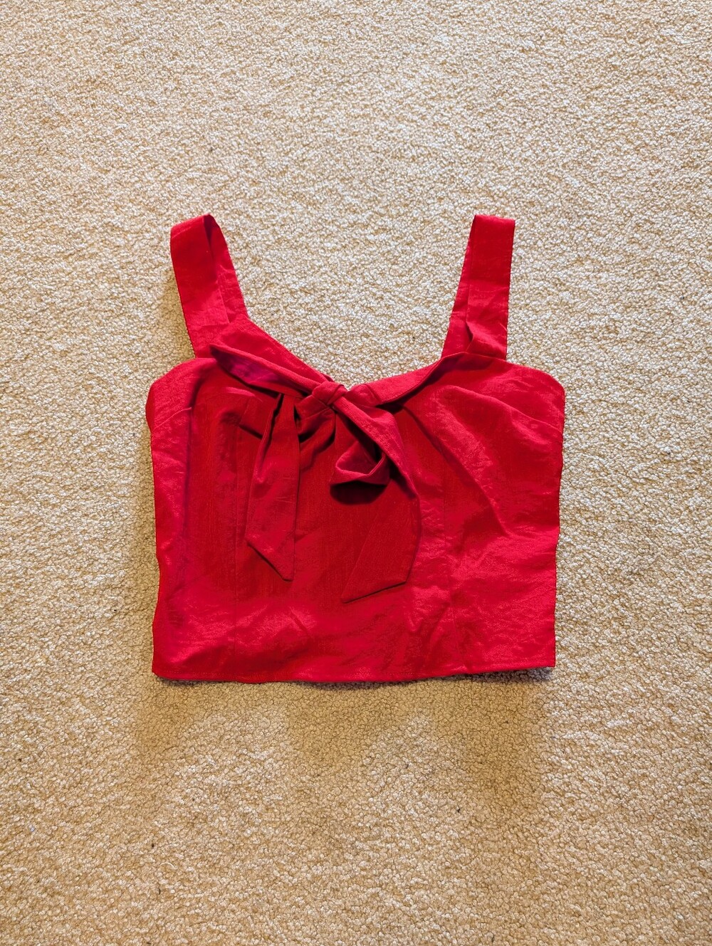Sienna Sky Bright Red Tie-Front Crop Top